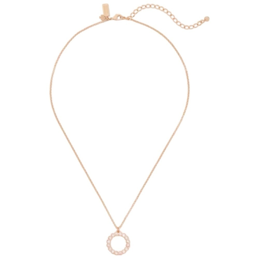 KATE SPADE • Rose Gold Full Circle Crystal Pendant Necklace - Picture 2 of 5
